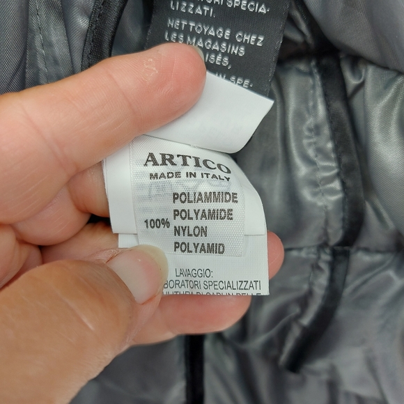 Roncarati lamb leather quilted bomber jacket with Alpaca Trim - Picture 9 of 16